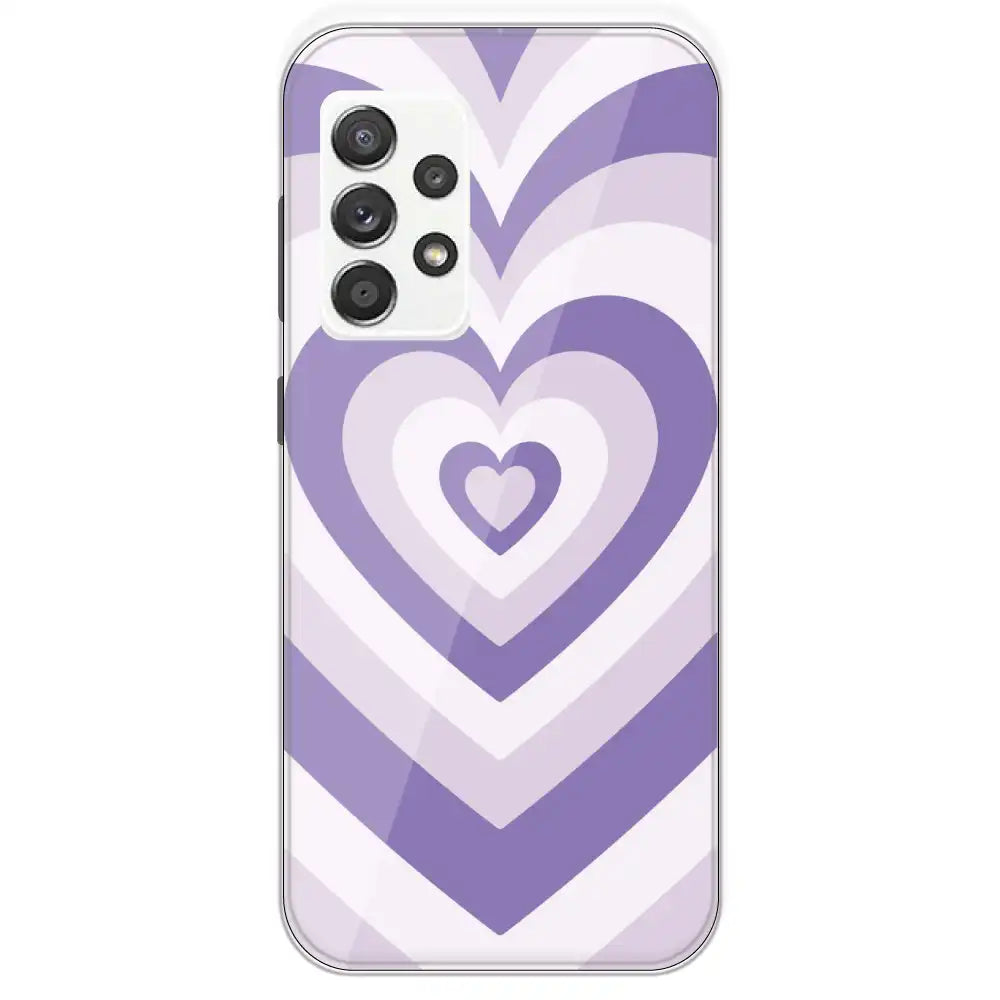 Dark Purple Hearts - Printed Silicone Case For Samsung Galaxy A52