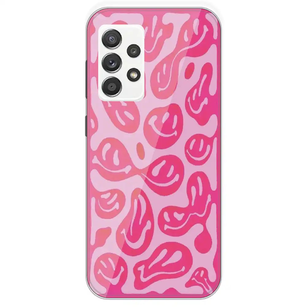 Pink Smilies - Printed Silicone Case For Samsung Galaxy A52