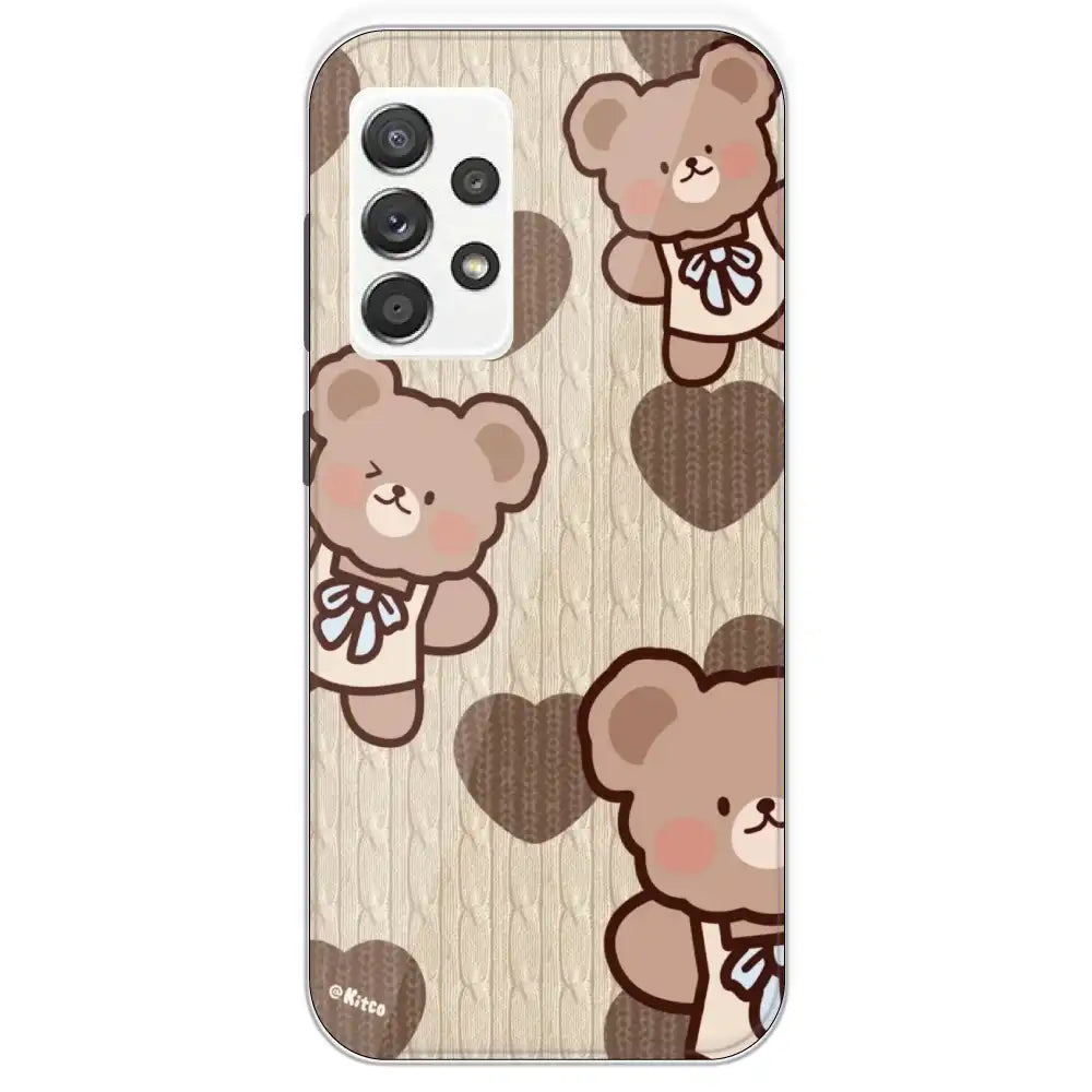 Teddy Heart - Printed Silicone Case For Samsung Galaxy A52