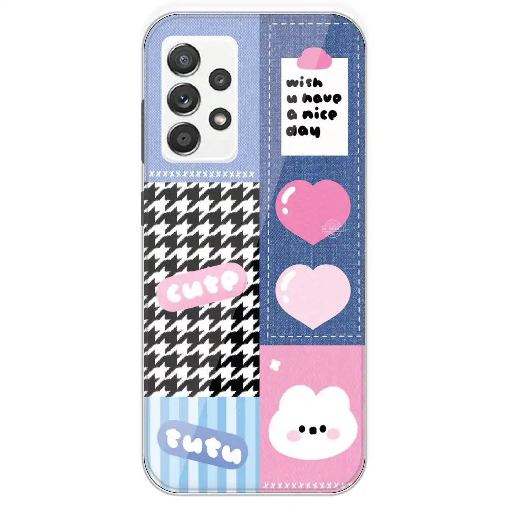 Cute Pink Bear Collage - Printed Silicone Case For Samsung Galaxy A52