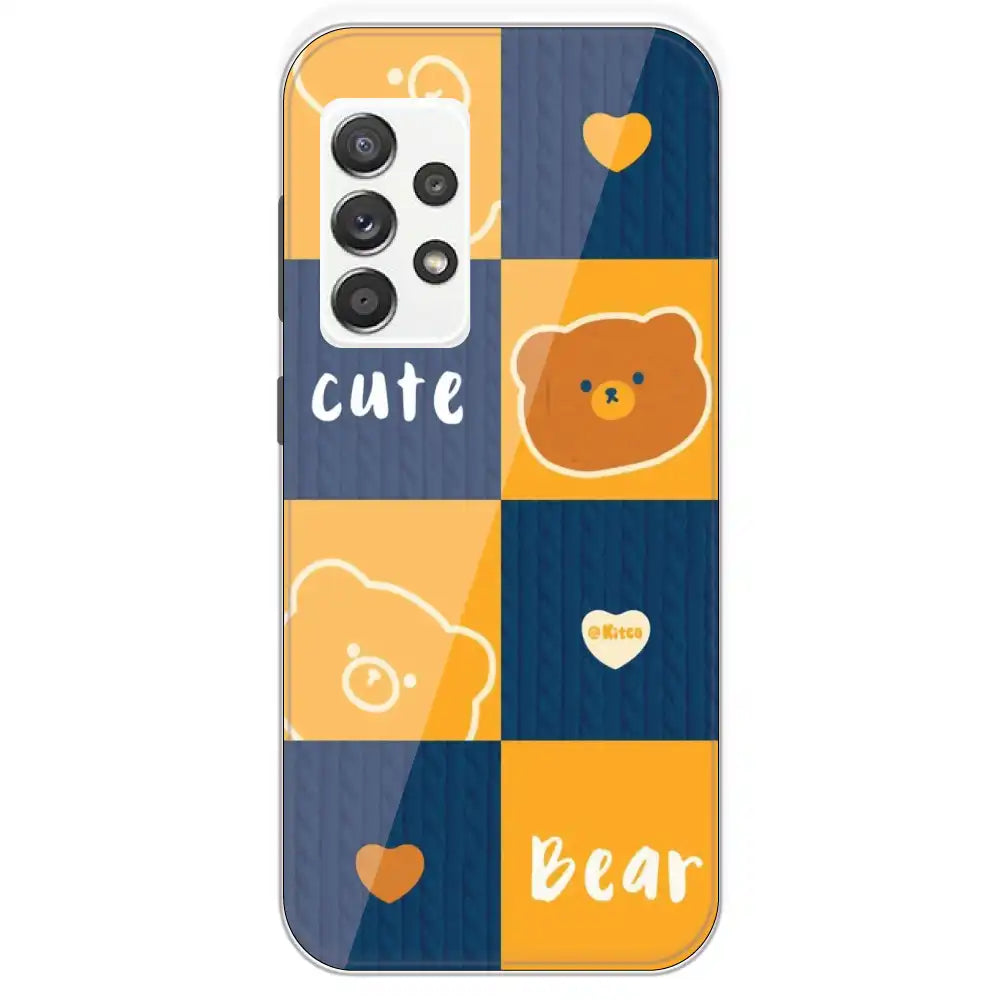 Cute Bear Collage - Printed Silicone Case For Samsung Galaxy A52