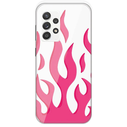 Pink Flames - Clear Printed Silicone Case For Samsung Galaxy A52