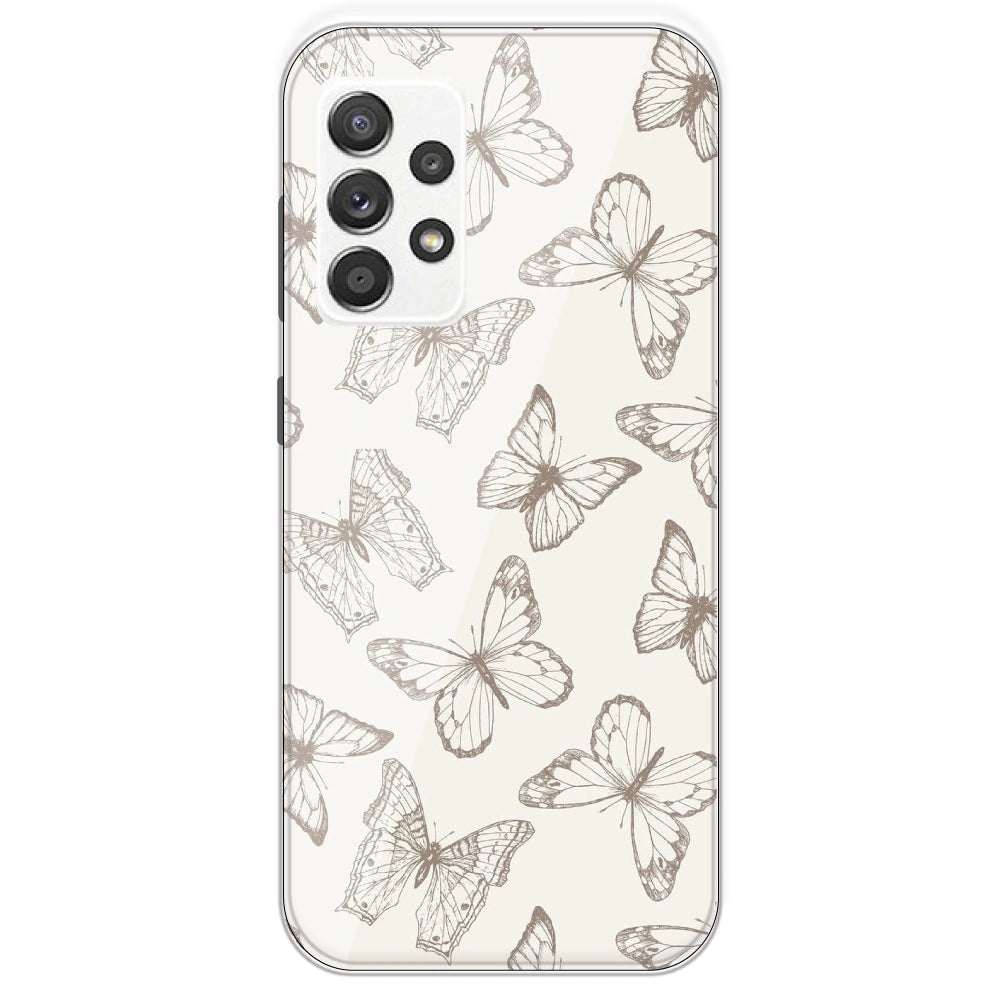 White Butterflies - Printed Silicone Case For Samsung Galaxy A52