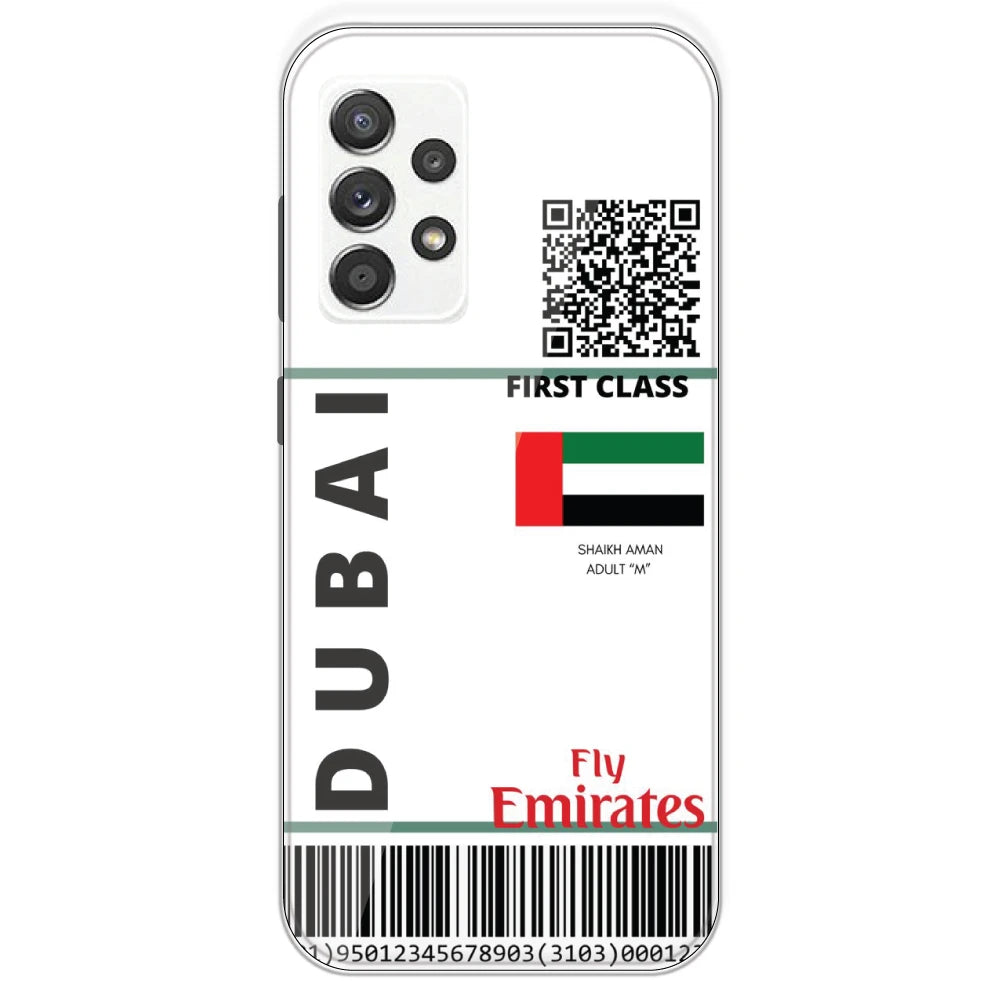 Dubai Ticket - Clear Printed Silicone Case For Samsung Galaxy A52