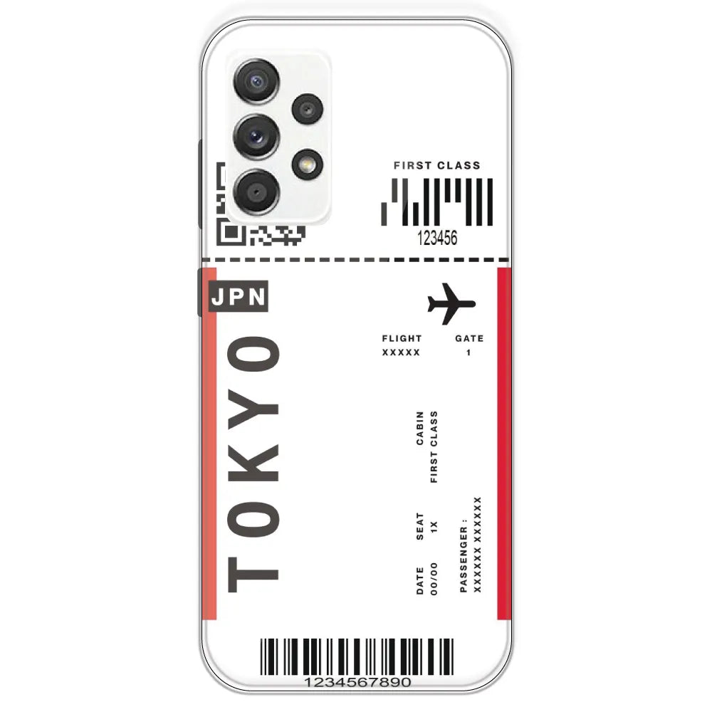 Tokyo Ticket - Clear Printed Silicone Case For Samsung Galaxy A52