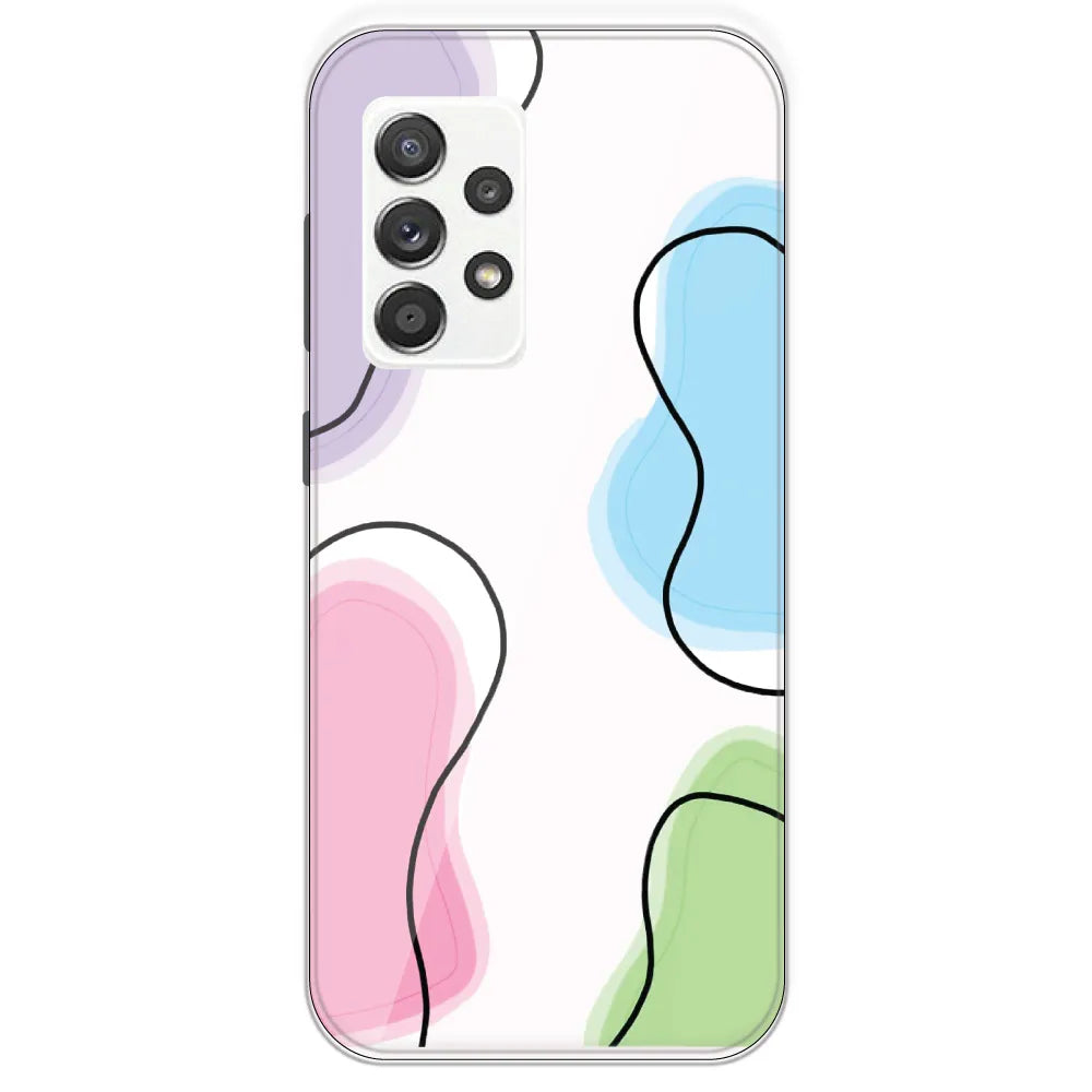 Rainbow Cow Print - Clear Printed Silicone Case For Samsung Galaxy A52