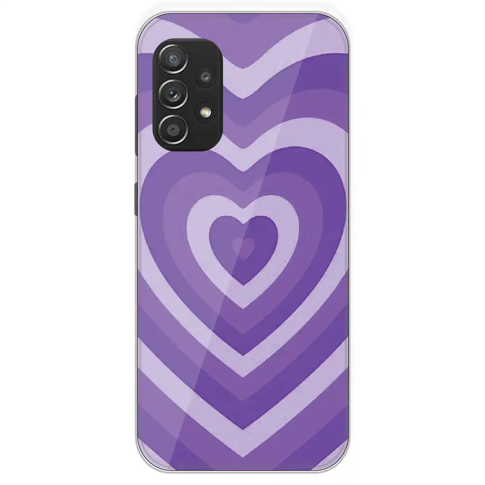 Purple Hearts - Printed Silicone Case For Samsung Galaxy A52S