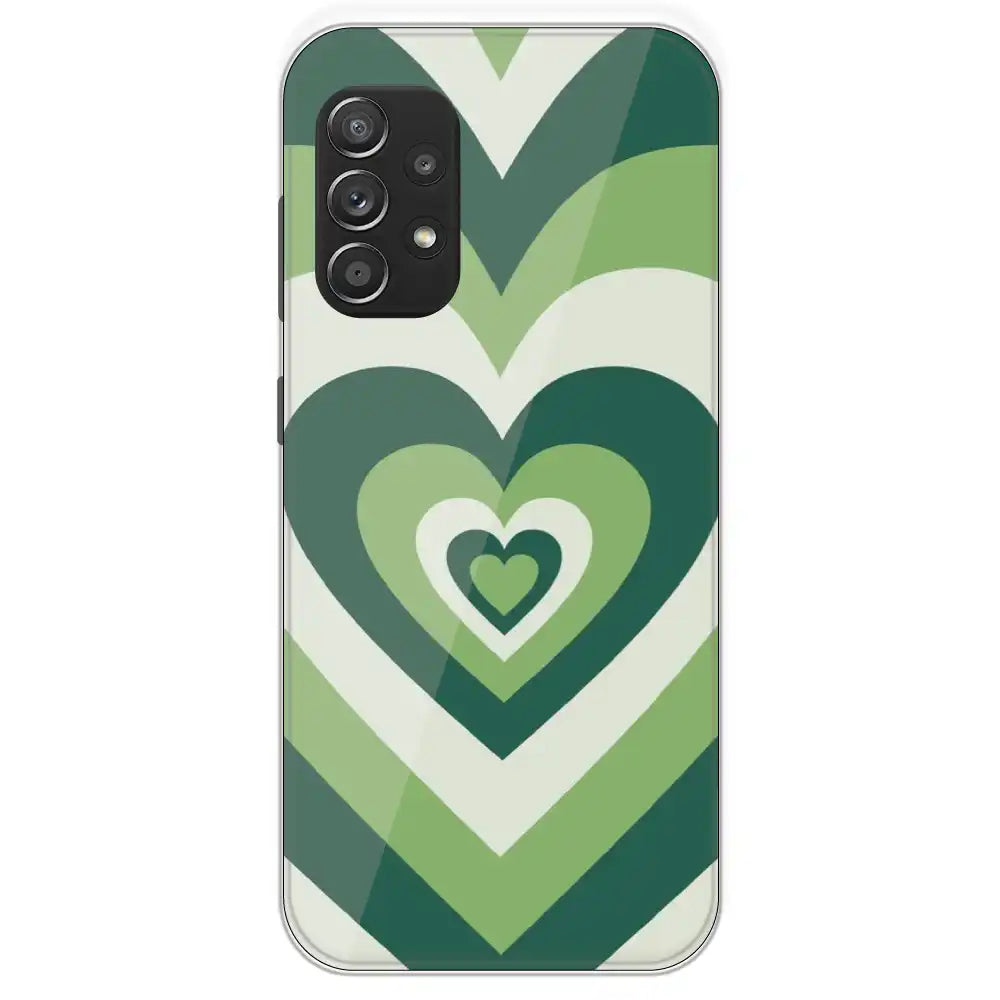 Dark Green Hearts - Printed Silicone Case For Samsung Galaxy A52S