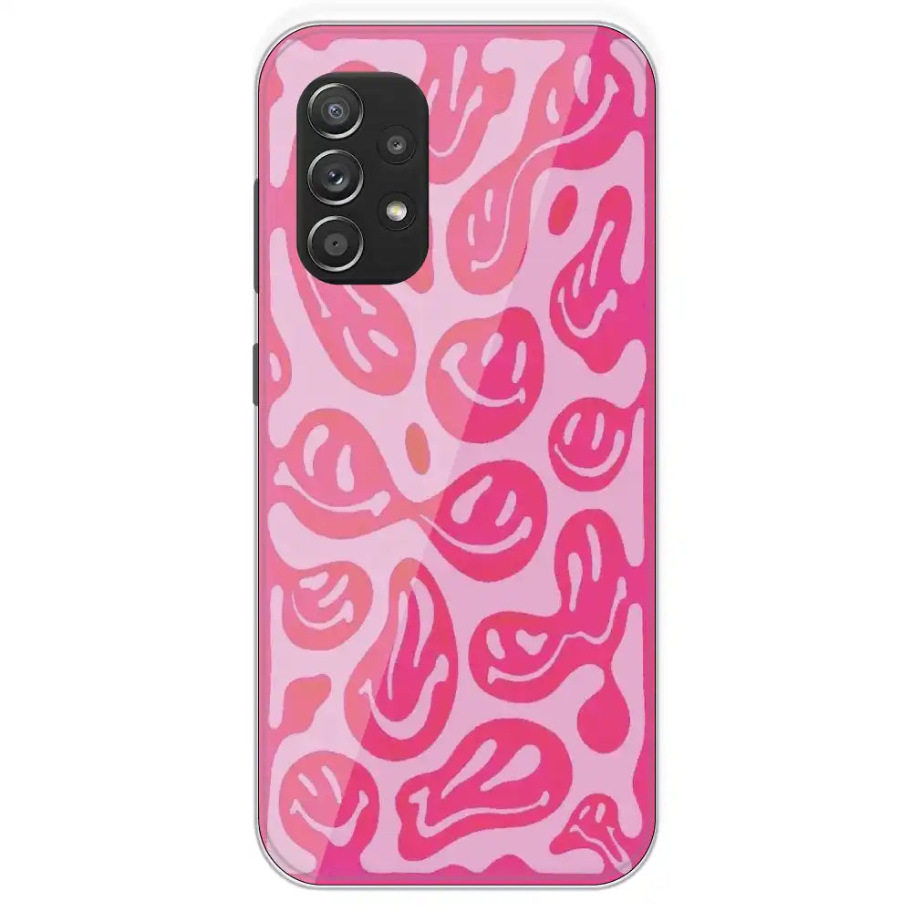 Pink Smilies - Printed Silicone Case For Samsung Galaxy A52S
