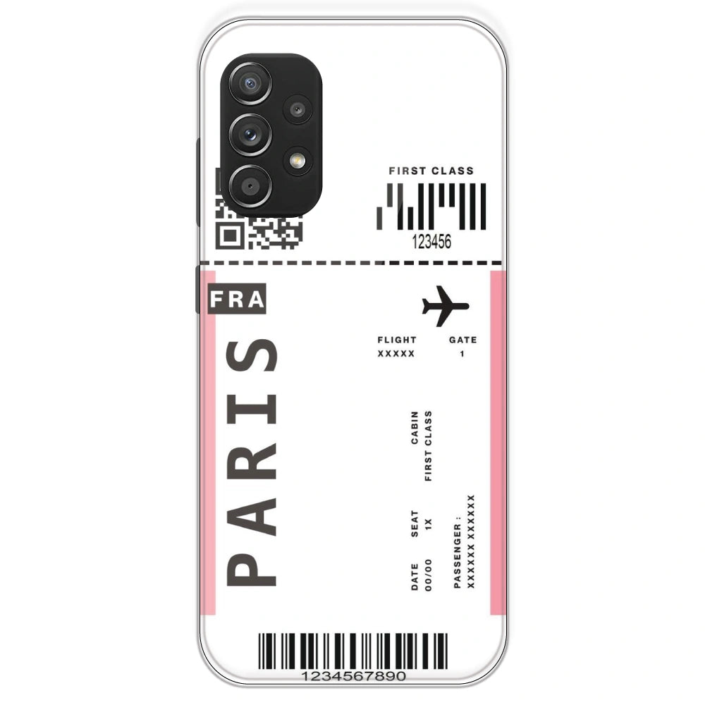 Paris Ticket - Clear Printed Silicone Case For Samsung Galaxy A52S