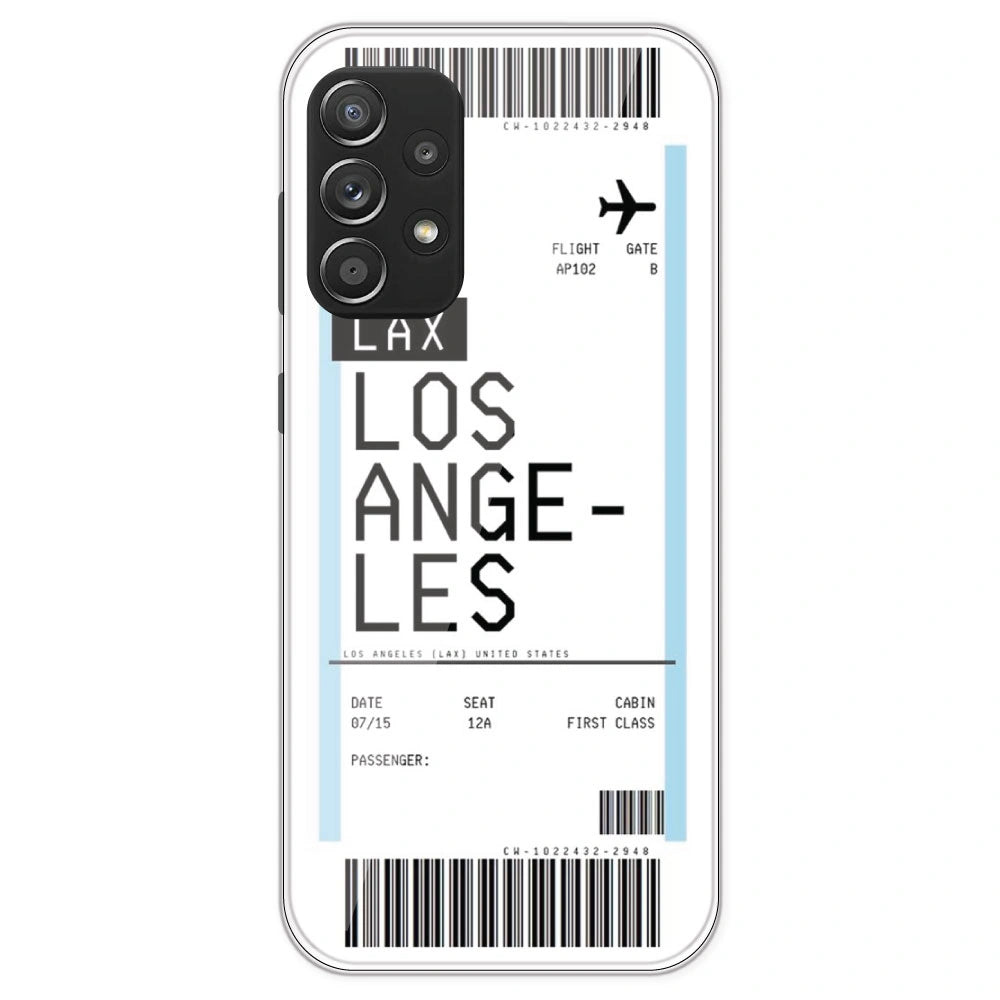Los Angeles Ticket - Clear Printed Silicone Case For Samsung Galaxy A52