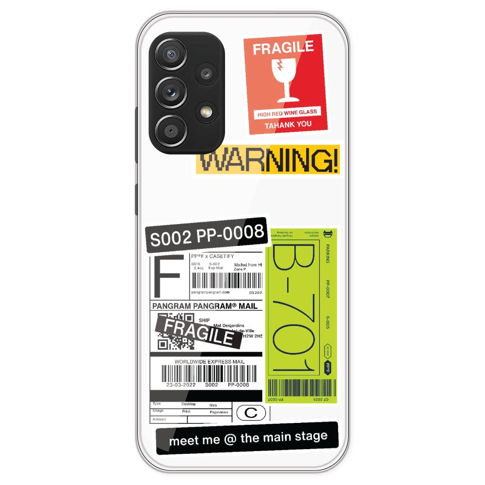 Fragile Labels - Clear Printed Silicone Case For Samsung Galaxy A52