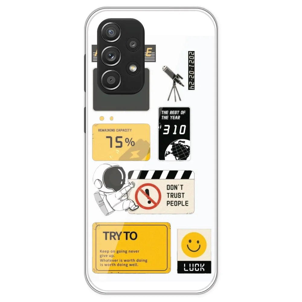 Space - Clear Printed Silicone Case For Samsung Galaxy A52