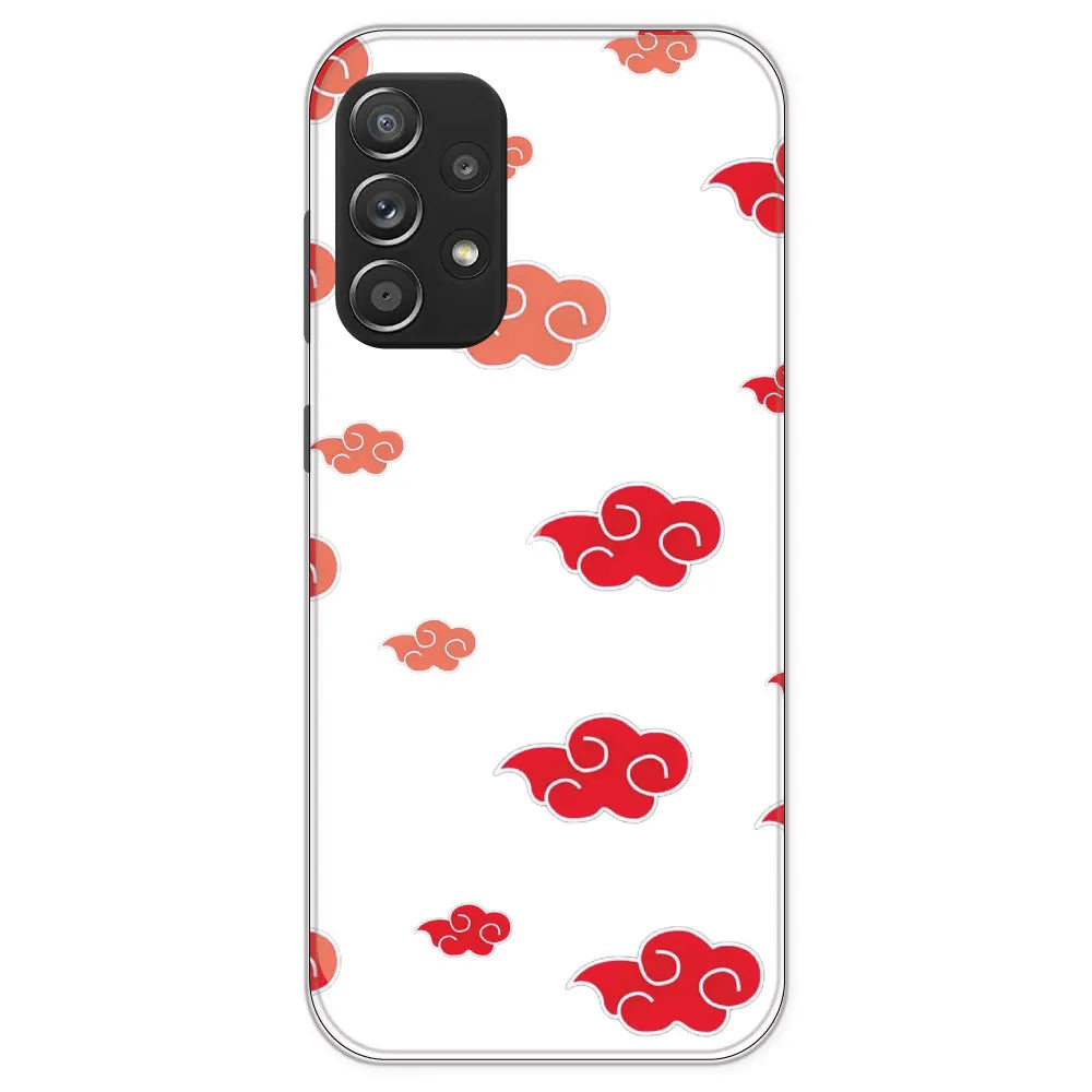 Red Clouds - Clear Printed Silicone Case For Samsung Galaxy A52