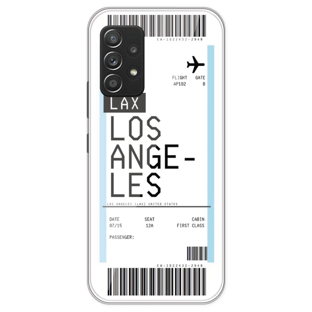 Los Angeles Ticket - Clear Printed Silicone Case For Samsung Galaxy A53