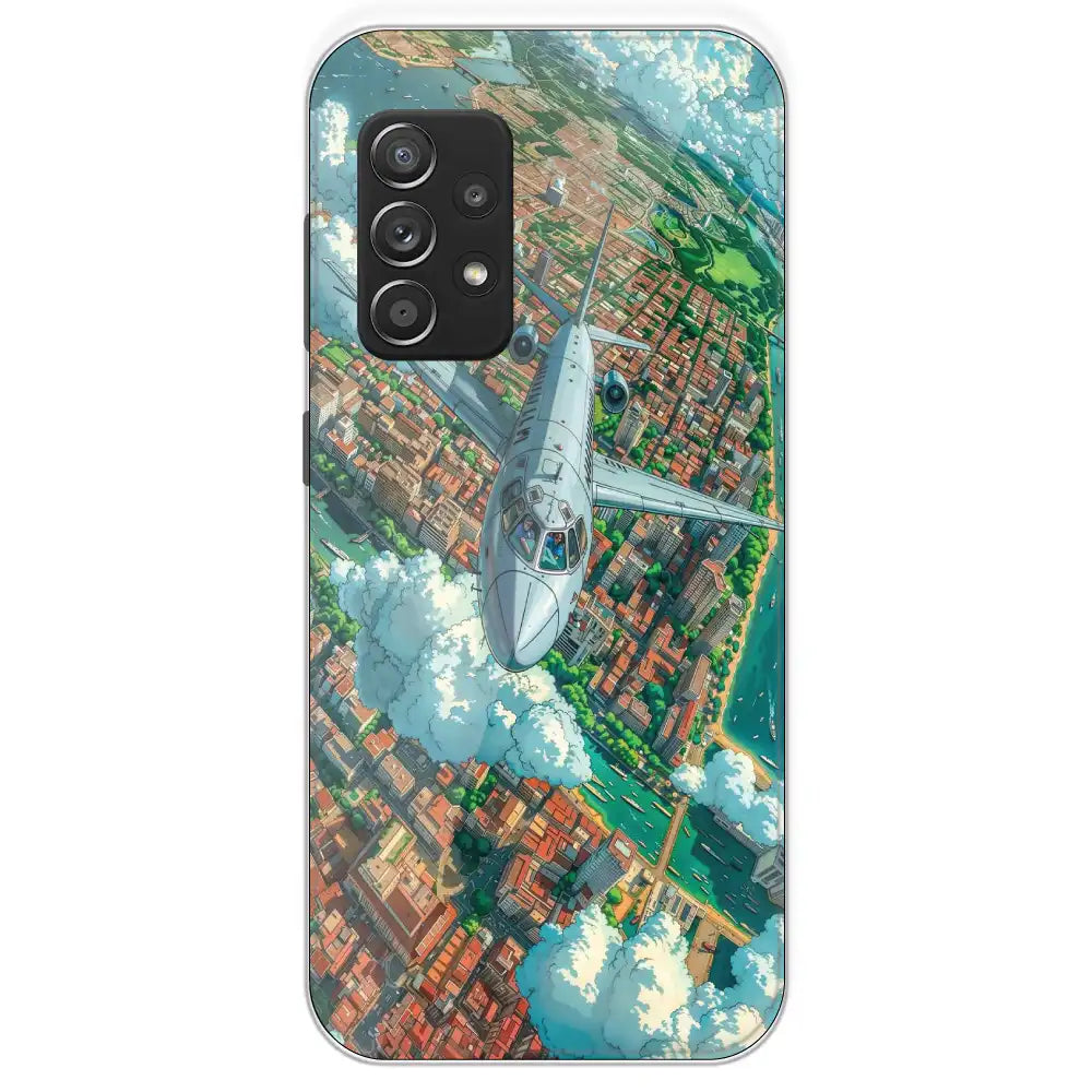 Flying Over City - Printed Silicone Case For Samsung Galaxy A53