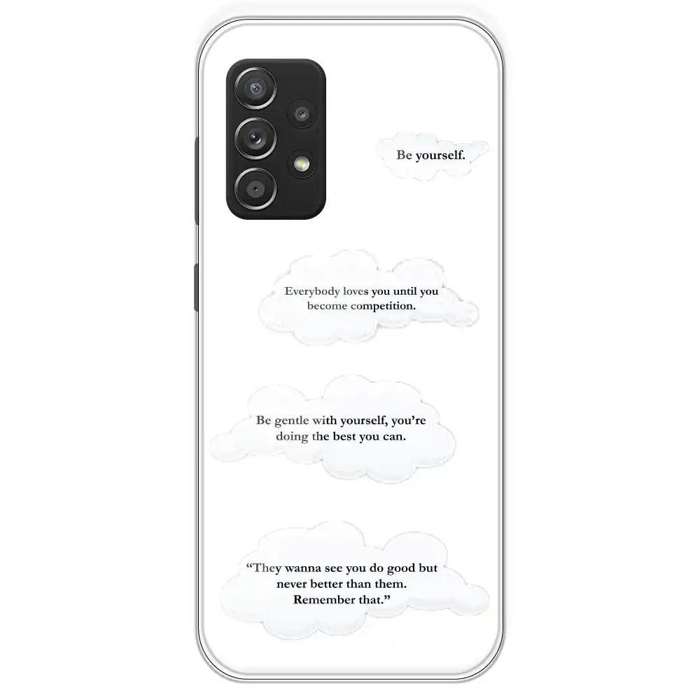 Quotes And Clouds - Clear Printed Silicone Case For Samsung Galaxy A53
