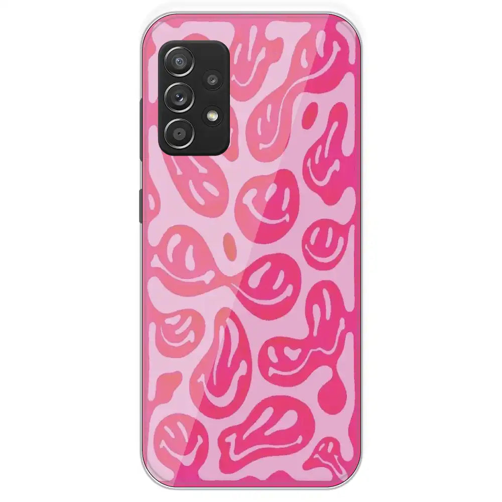 Pink Smilies - Printed Silicone Case For Samsung Galaxy A53