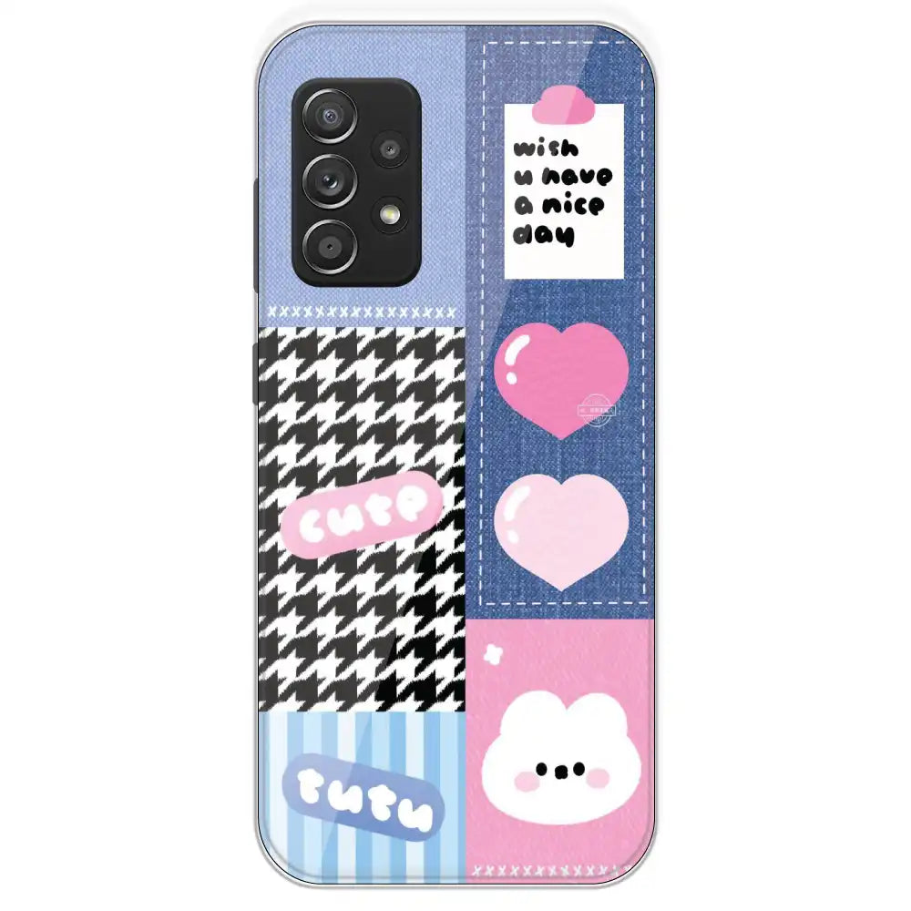 Cute Pink Bear Collage - Printed Silicone Case For Samsung Galaxy A53