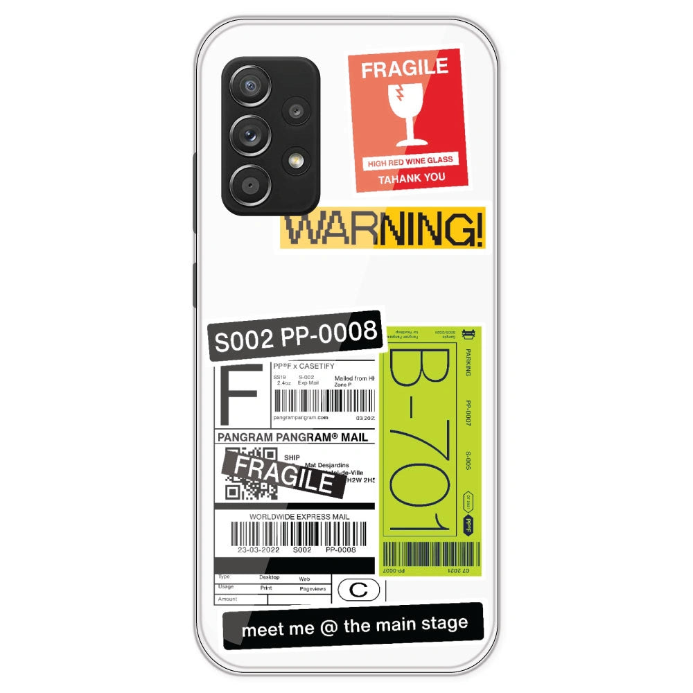 Fragile Labels - Clear Printed Silicone Case For Samsung Galaxy A53