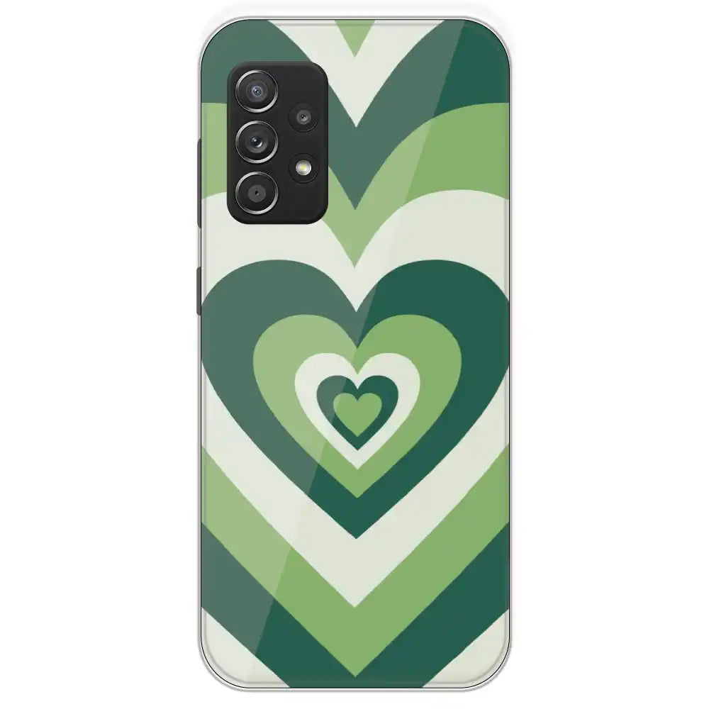 Dark Green Hearts - Printed Silicone Case For Samsung Galaxy A53
