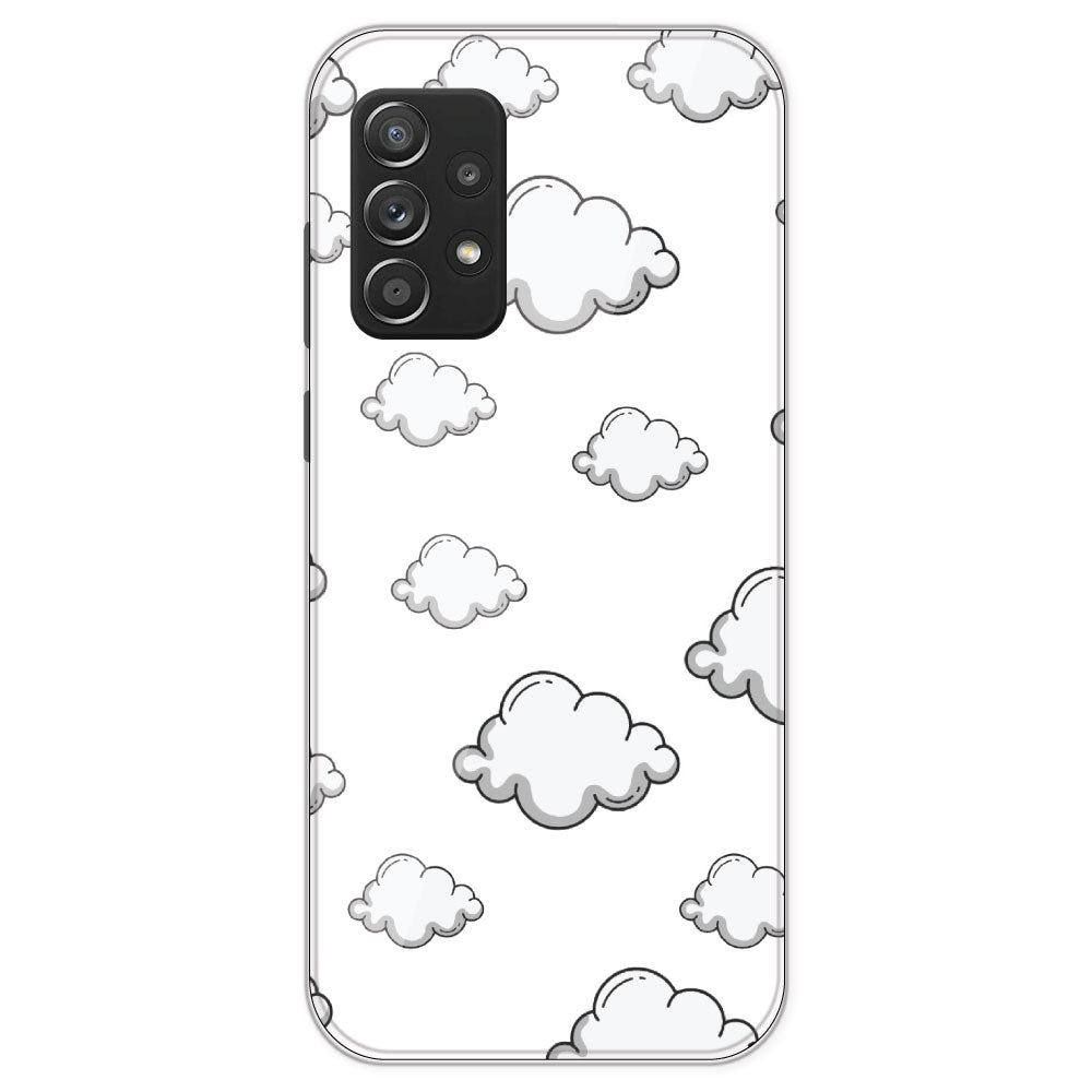 Clouds - Clear Printed Silicone Case For Samsung Galaxy A53