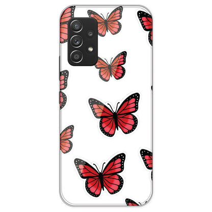 Red Butterfly - Clear Printed Silicone Case For Samsung Galaxy A53