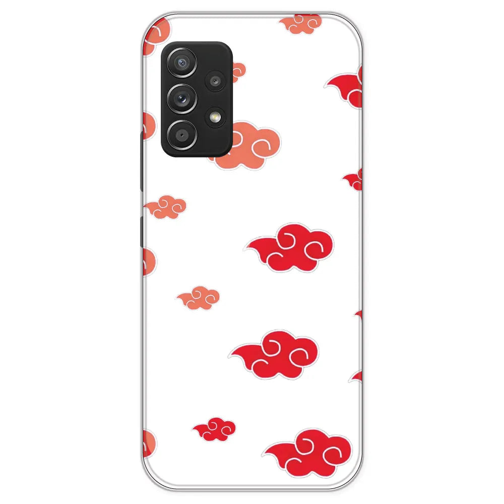 Red Clouds - Clear Printed Silicone Case For Samsung Galaxy A53