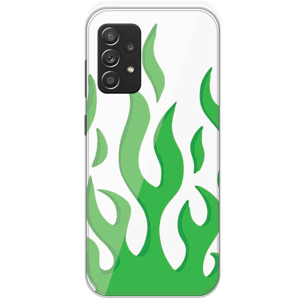 White Aesthetic Flame - Clear Printed Silicone Case For Samsung Galaxy A53