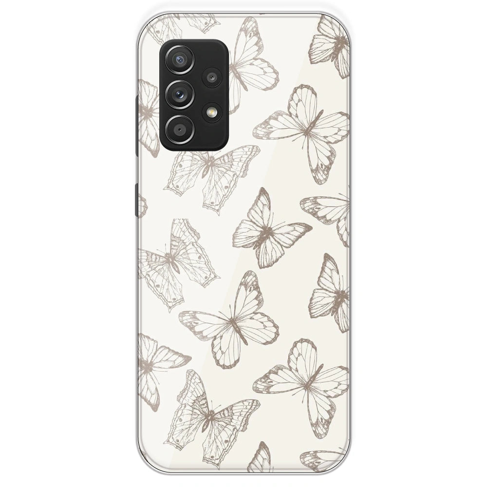 White Butterflies - Printed Silicone Case For Samsung Galaxy A53