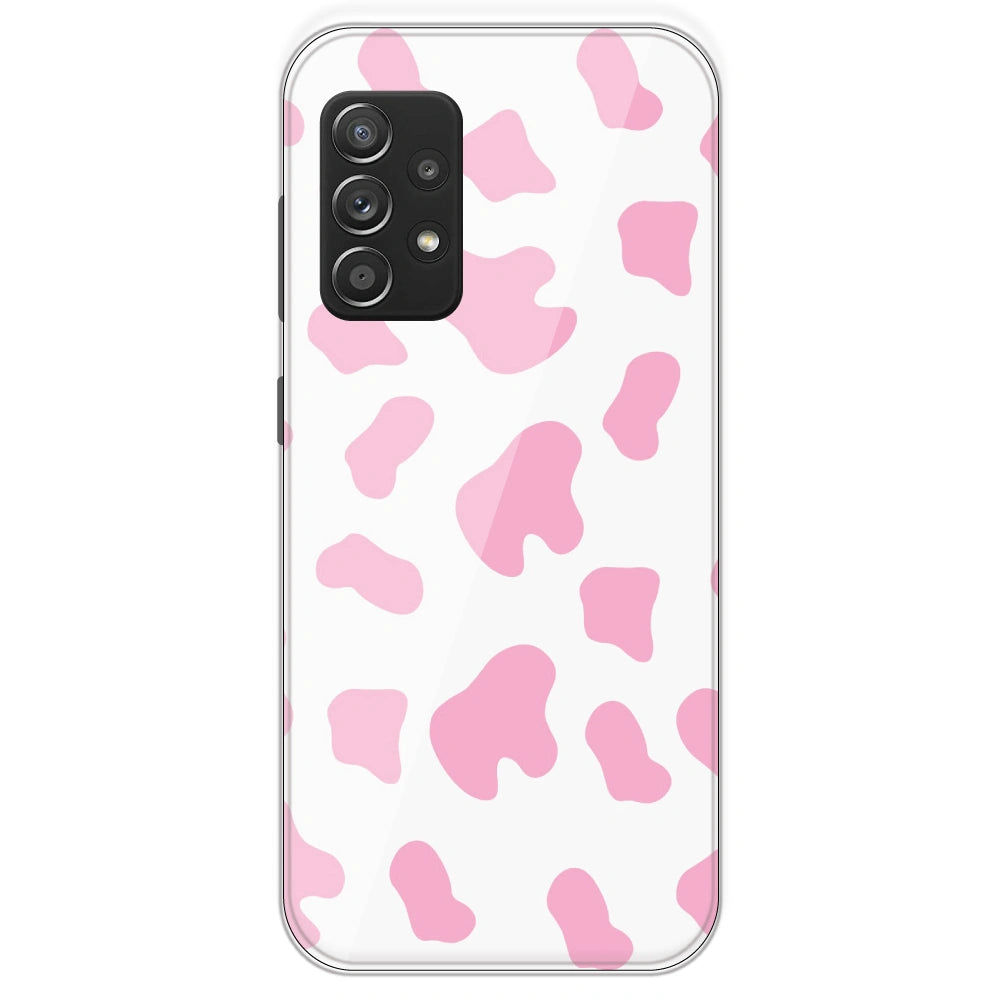 Pink Cow Print - Clear Printed Silicone Case For Samsung Galaxy A53