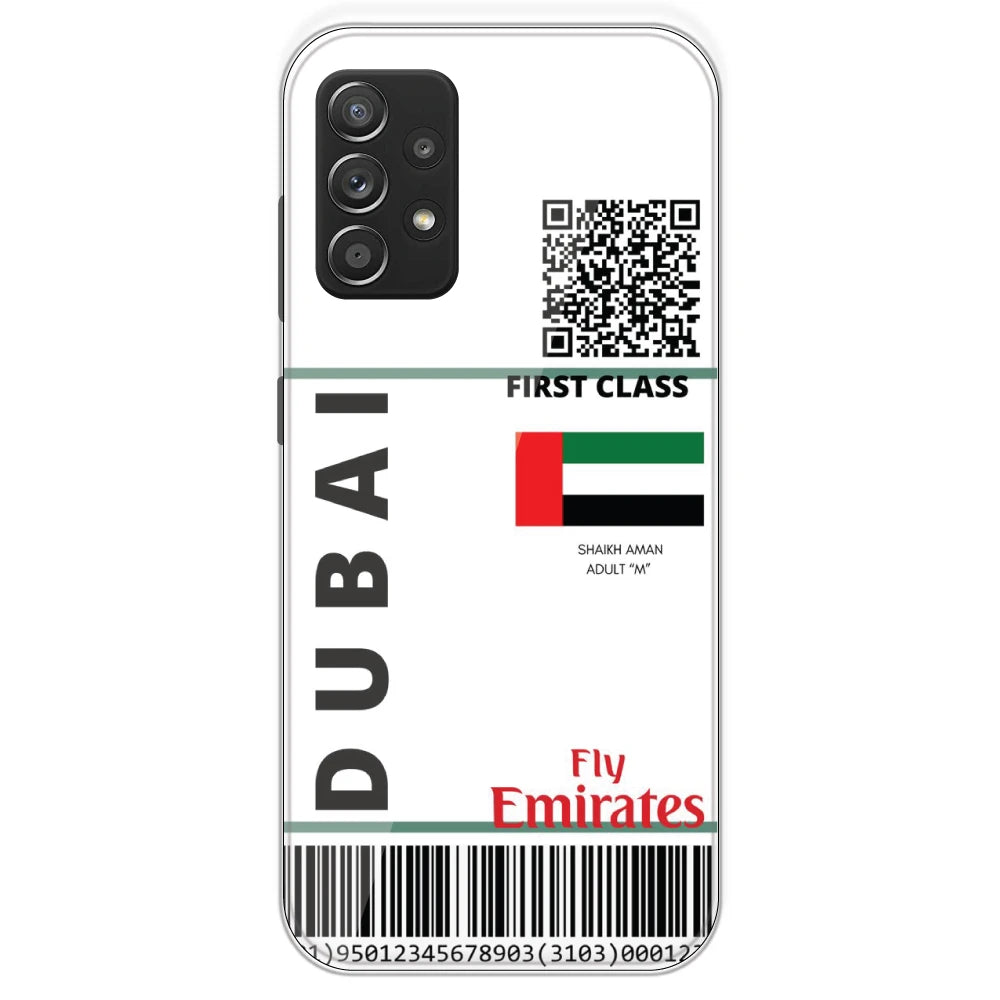 Dubai Ticket - Clear Printed Silicone Case For Samsung Galaxy A53