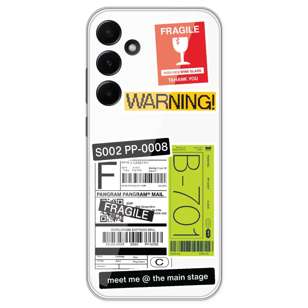 Fragile Labels - Clear Printed Silicone Case For Samsung Galaxy A55