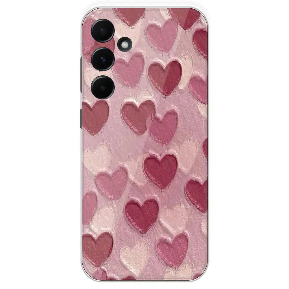 Pastel Hearts Love - Printed Silicone Case For Samsung Galaxy A55