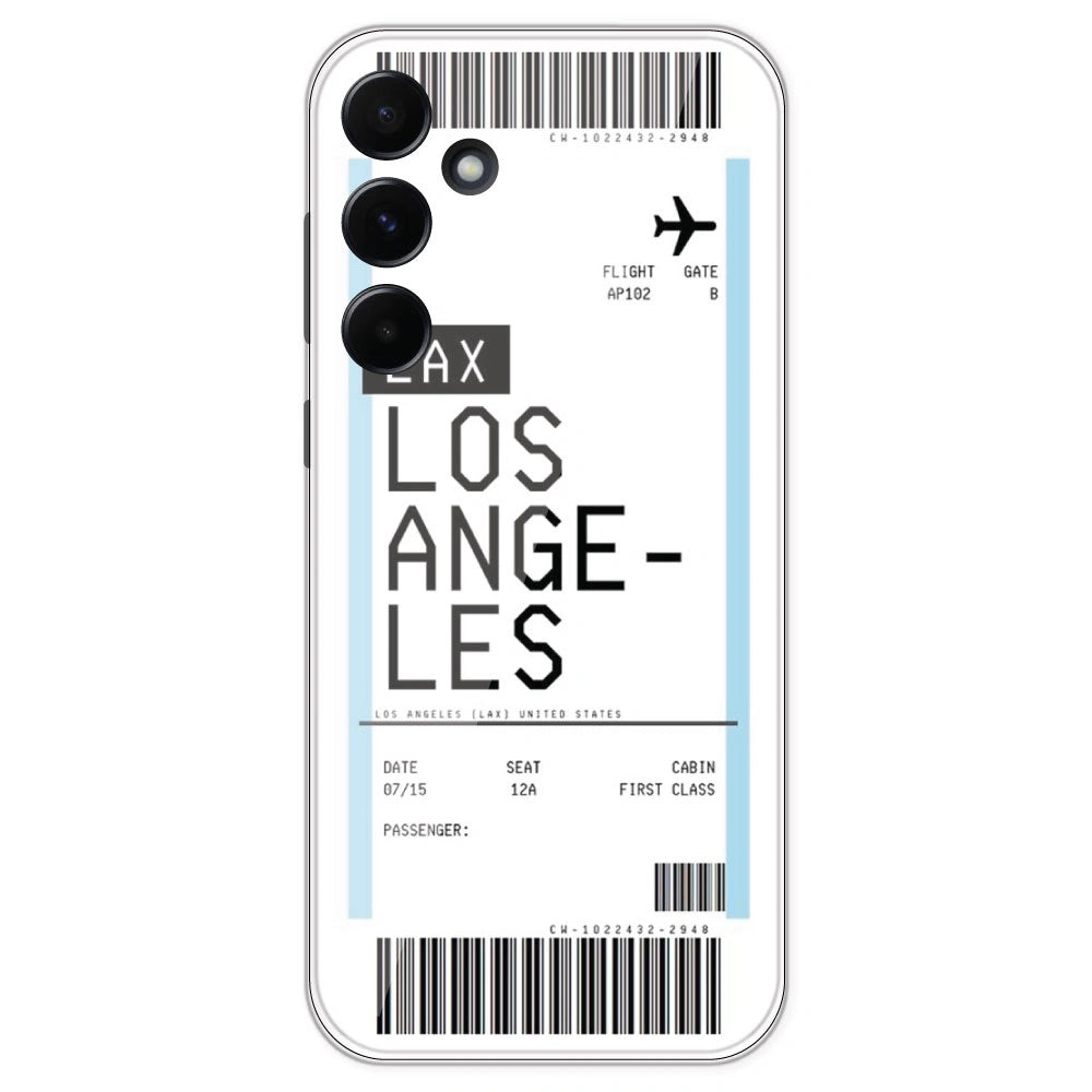 Los Angeles Ticket - Clear Printed Silicone Case For Samsung Galaxy A55