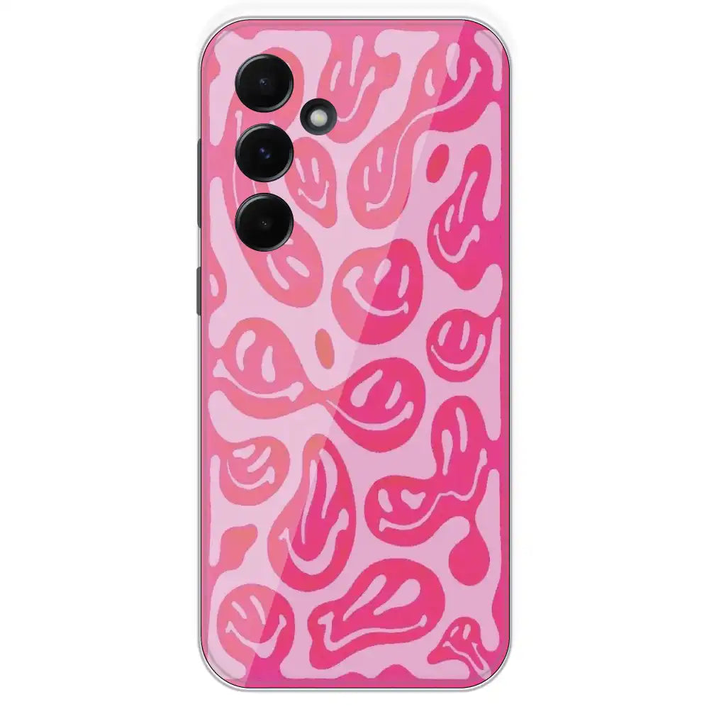 Pink Smilies - Printed Silicone Case For Samsung Galaxy A55