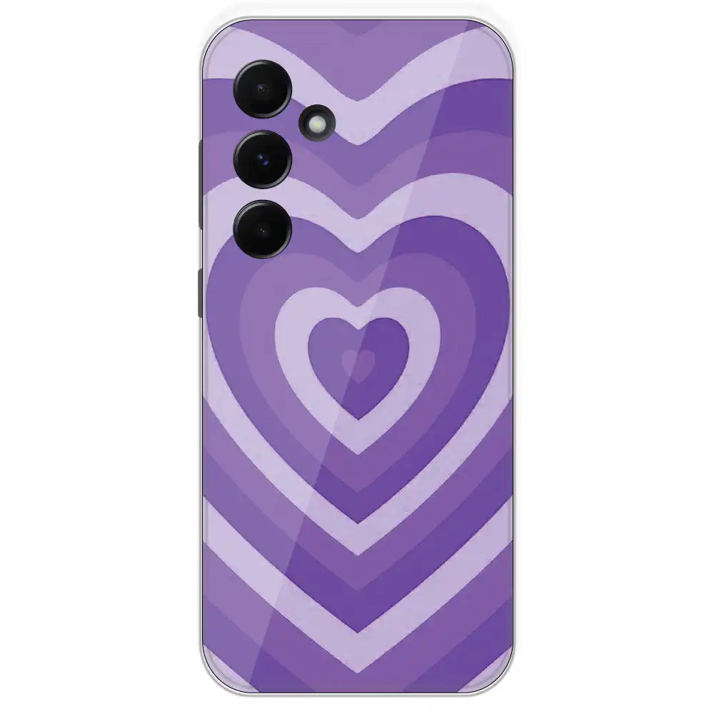 Purple Hearts - Printed Silicone Case For Samsung Galaxy A55
