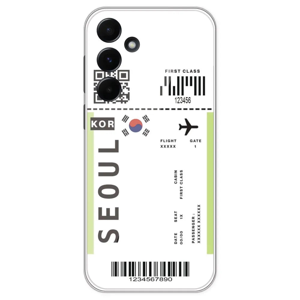 Seoul Ticket - Clear Printed Silicone Case For Samsung Galaxy A55