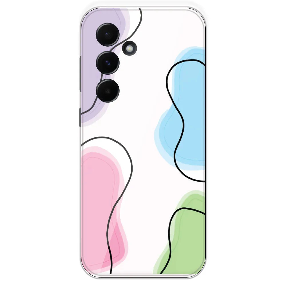 Rainbow Cow Print - Clear Printed Silicone Case For Samsung Galaxy A55