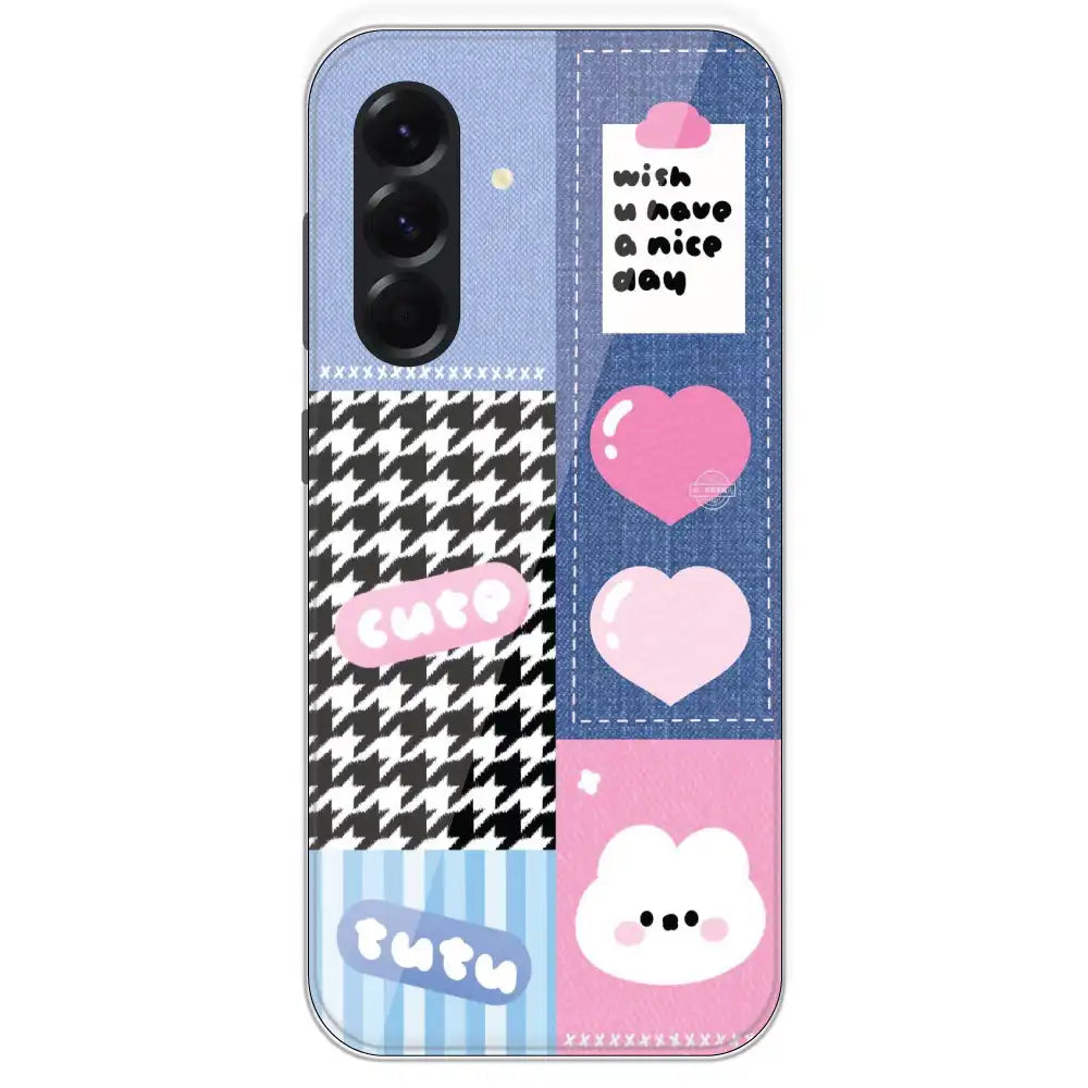 Cute Pink Bear Collage - Printed Silicone Case For Samsung Galaxy A56
