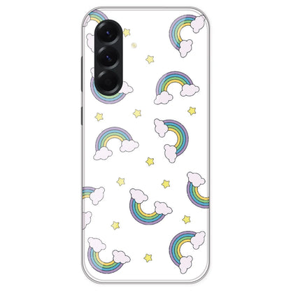 Rainbow With Clouds - Clear Printed Silicone Case For Samsung Galaxy A56