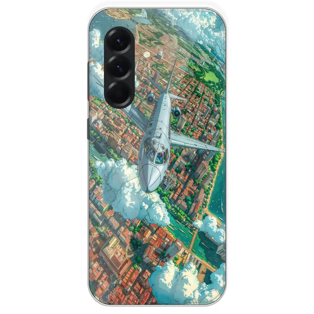 Flying Over City - Printed Silicone Case For Samsung Galaxy A56
