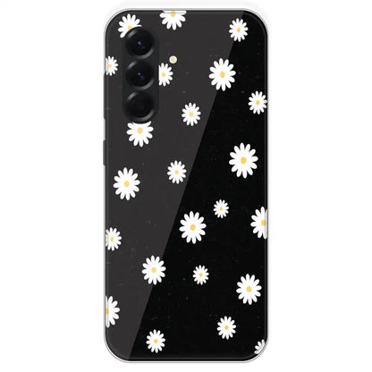 White And Black Flower - Printed Silicone Case For Samsung Galaxy A56