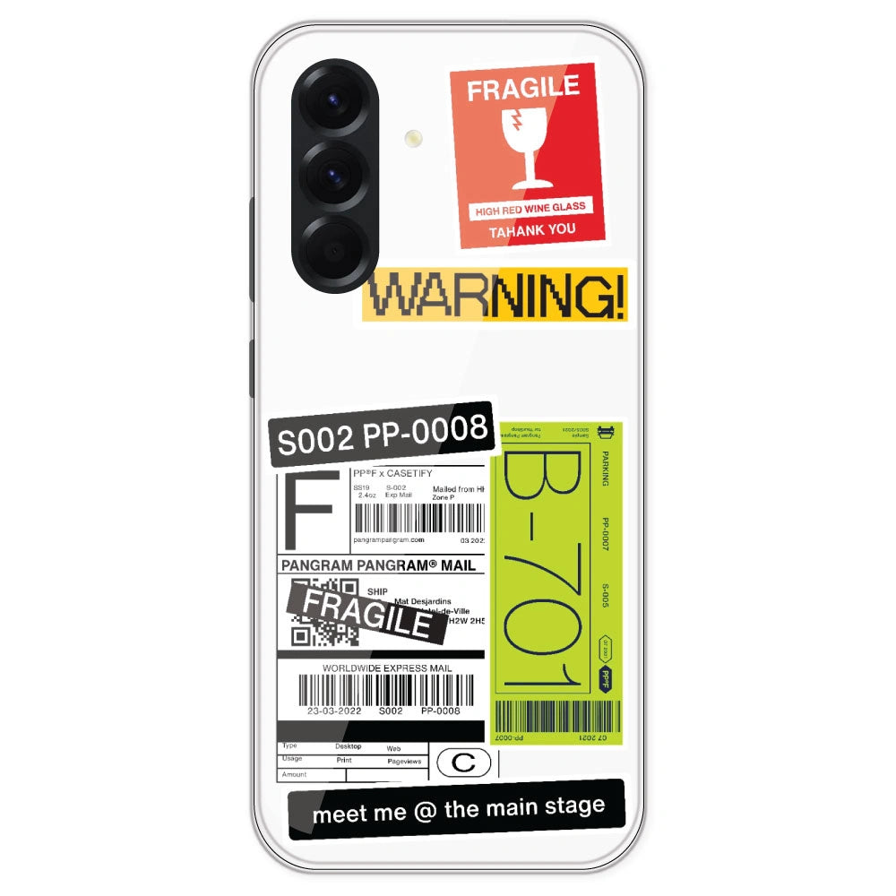 Fragile Labels - Clear Printed Silicone Case For Samsung Galaxy A56