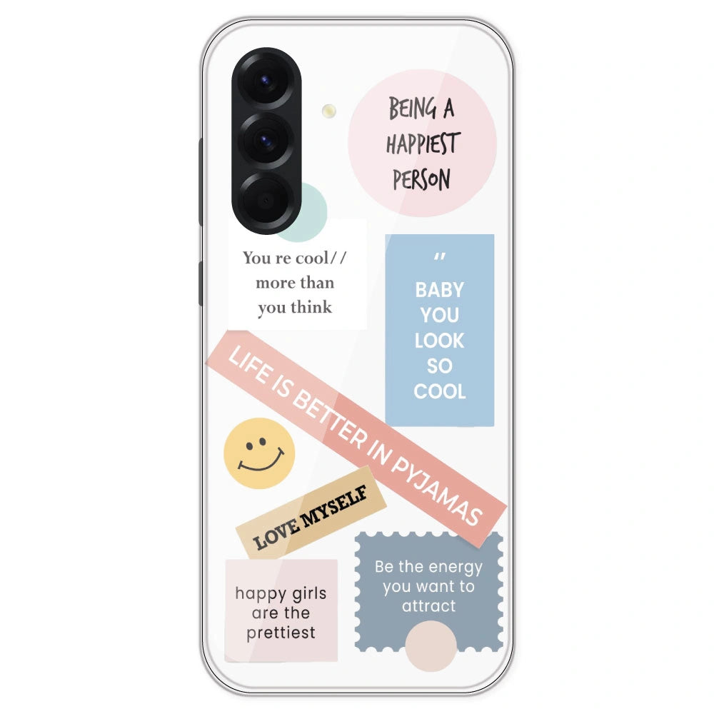 Be Happy - Clear Printed Silicone Case For Samsung Galaxy A56