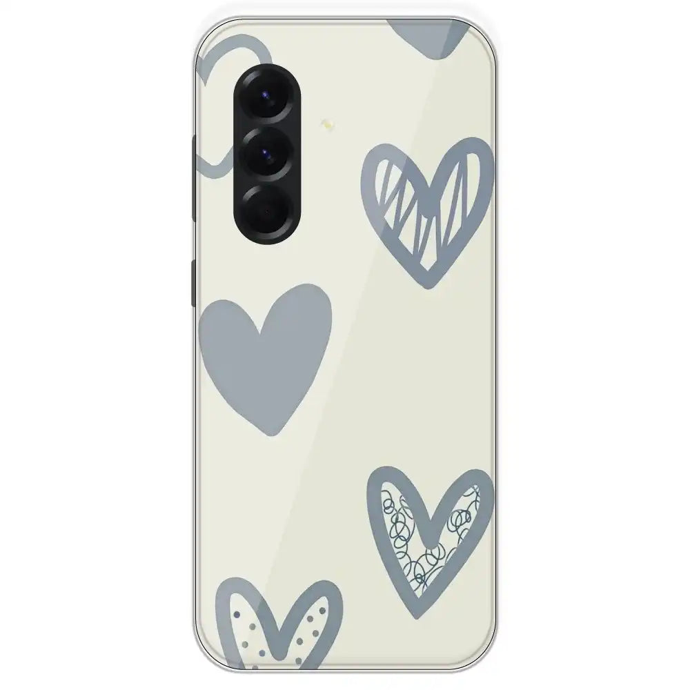 Light Blue Hearts - Printed Silicone Case For Samsung Galaxy A56