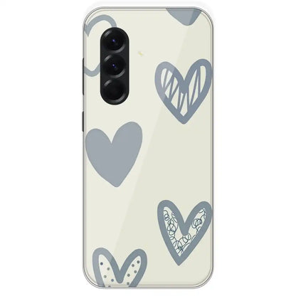 Light Blue Hearts - Printed Silicone Case For Samsung Galaxy A56