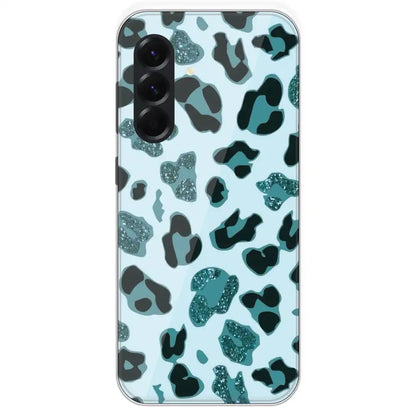 Blue Leopard Glitter Print - Printed Silicone Case For Samsung Galaxy A56