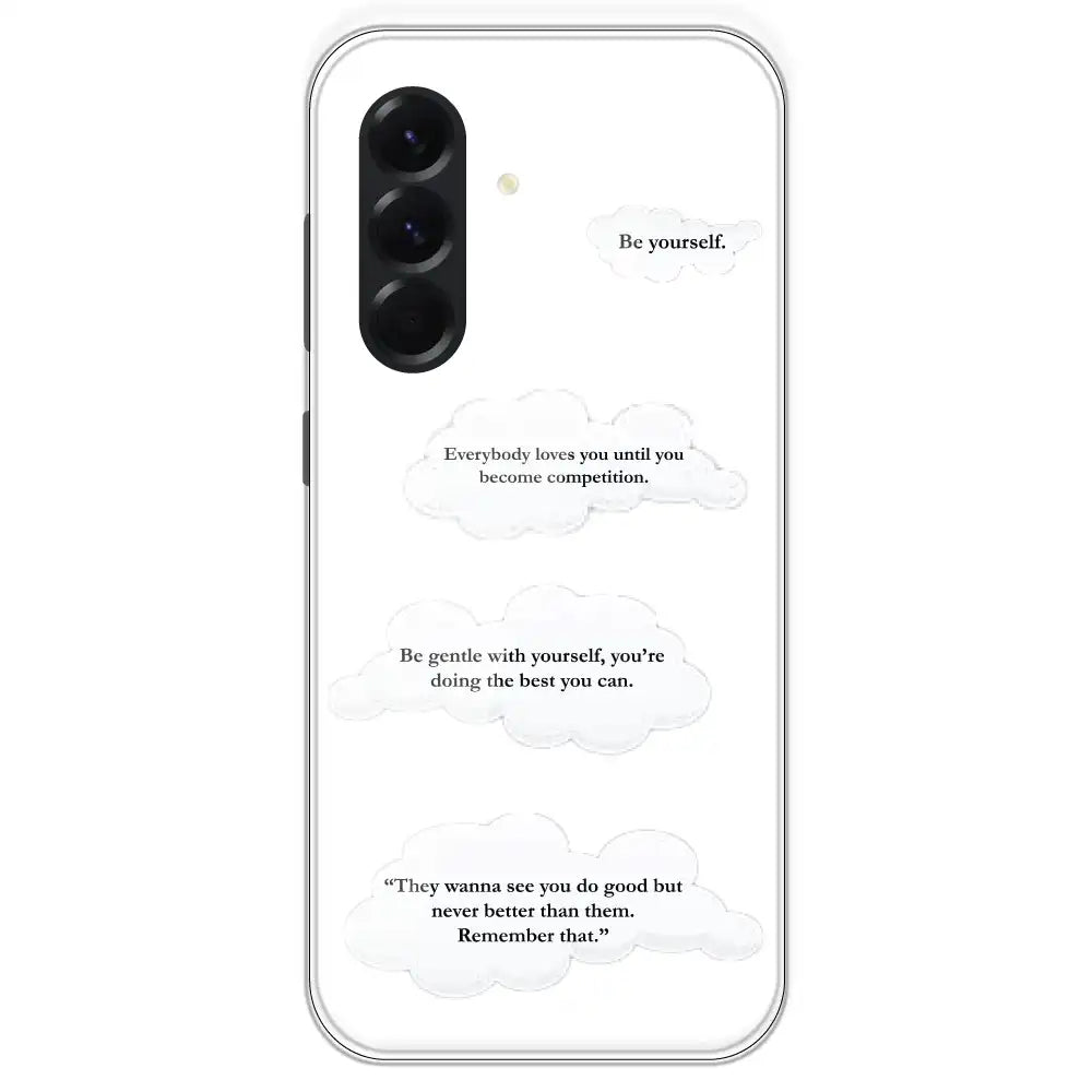 Quotes And Clouds - Clear Printed Silicone Case For Samsung Galaxy A56