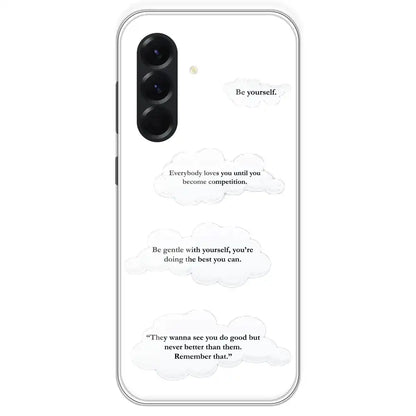 Quotes And Clouds - Clear Printed Silicone Case For Samsung Galaxy A56